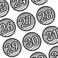 Black and White Number Labels, Printable Number Labels, Lockers Numbers
