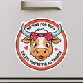 No Time for Bull Unless You're the Ag Teacher – Cute Cartoon Cow Vinyl Waterproof Sticker for Agriculture Teachers