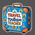 Travel and Tourism Teacher Vinyl Waterproof Sticker – Suitcase Design for CTE Educators