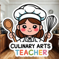 Culinary Arts Teacher Vinyl waterproof Sticker – Cute Chef Design for CTE and FCS Educators