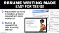 High School Resume Builder | Editable Resume Slides, Graphic Organizers, Digital
