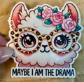 Maybe I Am the Drama – Cute Llama Waterproof Vinyl Sticker