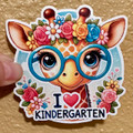  I ❤️ Kindergarten Giraffe – 3"x3" Waterproof Vinyl Sticker