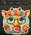  I ❤️ Kindergarten Giraffe – 3"x3" Waterproof Vinyl Sticker