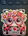   I ❤️ 1st Grade Ladybug – 3"x3" Waterproof Vinyl Sticker