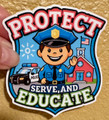 Law Enforcement Teacher Waterproof Vinyl Sticker – “Protect, Serve, and Educate”