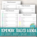 Weekly Homework Agenda Tracker For Students, Parents, Teachers, Tutors