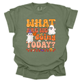 What Are We Doing Today? PE Halloween Theme Comfort Color T-Shirt