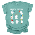 Physical Education Sporty Ghosts Halloween Comfort Color T-Shirts