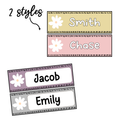 Boho Daisy Student Desk Labels, Floral Name Posters, Editable Classroom Labels