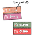 Rainbow Student Desk Plates, Rainbow Name Posters, Editable Classroom Labels