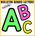 Printable Bright Colorful Bulletin Board Letters, Large Alphabet Letters for KG