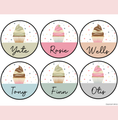Printable Boho Rainbow Name Labels, Round Student Nametags Bundle Pack