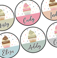 Printable Boho Rainbow Name Labels, Round Student Nametags Bundle Pack