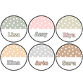 Round Boho Polka Dot Student Name Labels, Boho Letters Bundle Pack