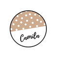 Round Boho Polka Dot Student Name Labels, Boho Letters Bundle Pack