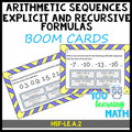 ARITHMETIC SEQUENCES: DIGITAL BOOM CARDS