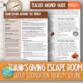 Thanksgiving Around the World Escape Room | Geography,Social Studies & Cultural