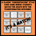 Transformations Concentration Card Match Game | 8th Grade Math Activity