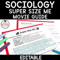 Sociology Super Size Me Movie Guide No Prep Video Guide Sub Plans Socialization