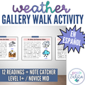 12 Spanish Weather Readings - El Clima Gallery Walk Back to School Activity