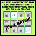 Proportional Graphs Concentration Card Match Game | 7th Grade Math Activity