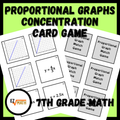 Proportional Graphs Concentration Card Match Game | 7th Grade Math Activity