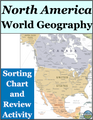 Geography of North America Sorting Chart Image Analysis Review Activity