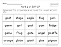 Hard and Soft c and g Sounds