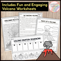 Volcano Craft | Volcano Worksheets | Volcano Activities | Reading Comprehension