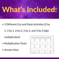Leveled Multi-Digit Multiplication Cut and Paste Activities | 3rd 4th 5th Grade