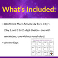 Leveled Long Division Mazes for 4th/ 5th Grade with & without Remainders