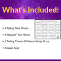 Telling Time Maze Activities | Hour, Half Hour, 5 Minutes & Minute Practice