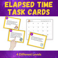 Elapsed Time Word Problem Task Cards | Four Different Levels