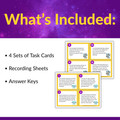 Elapsed Time Word Problem Task Cards | Four Different Levels
