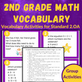 2nd Grade Math Vocabulary Games | 2.OA Group Activities & Task Cards