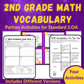 Grade 2 Math Vocabulary Partner Activities | 2.OA Math Centers & Games