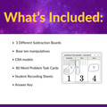 Subtraction Word Problem Task Cards No Regrouping CRA-Friendly 2nd 3rd Grade