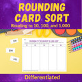 Rounding Card Sort for 2nd & 3rd Grade | Round to Nearest 10, 100, 1,000