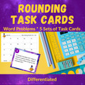 Rounding Task Card Word Problems 2nd Grade 3rd Grade | Nearest 10 100 1000