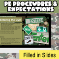 PE Procedures & Expectations Slides | PE Back to School Bootcamp