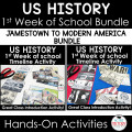 1st Day of School Activity US History Timeline Activity Class Intro Bundle