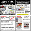 1st Day of School Activity US History Timeline Activity Class Intro Bundle