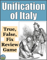 The Unification of Italy Activity True False Fix Review Game