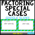 Factoring Special Cases: Google Slides - 20 Problems 