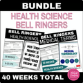 Healthcare Bell Ringers Bundle Health Science Medical Terminology Daily Work CTE