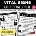 Vital Signs Clinical Skills Challenge | Health Science Task Cards | Scenarios