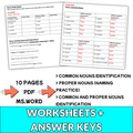 EFL / ESL Common and Proper Nouns - Editable Lesson Slides & Worksheets