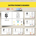 SATPIN Phonics Activity Boards Printable, Group 1 Letter Sound Cards, Beginning Initial Sounds Practise