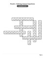 Algebra 1 Linear and Absolute Value Equations Crosswords with Word Bank